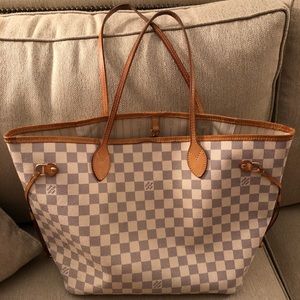 Authentic Louis Vuitton Neverful MM Damier Azure